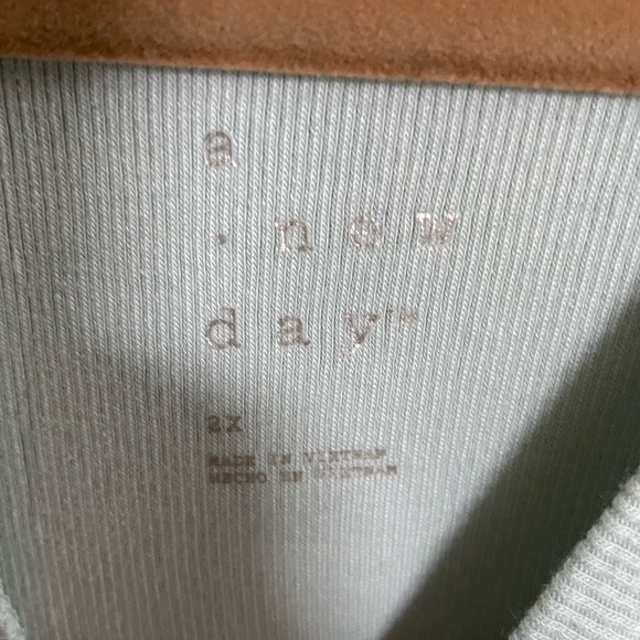 A New Day Short Sleeve Rib Knit T-Shirt Dress 2X Plus Mint - Picture 6 of 8